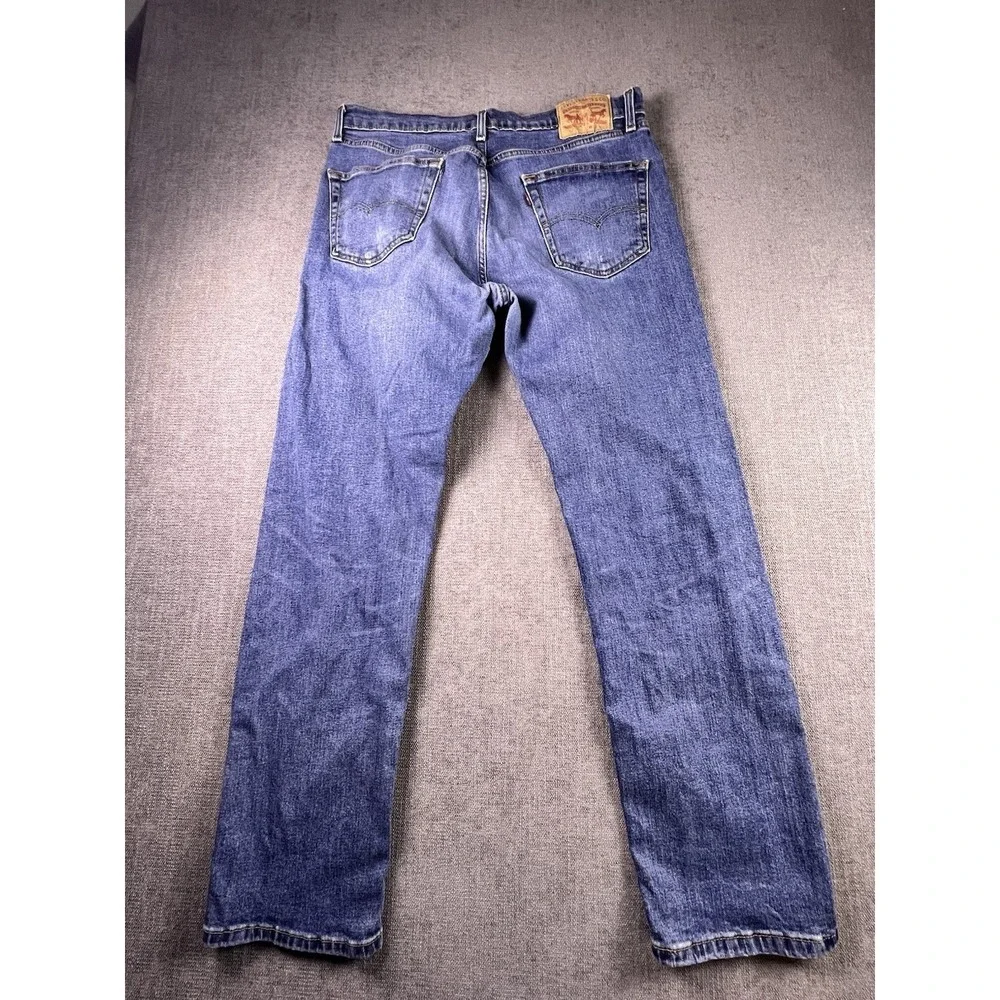 Levi's 505 Jeans Men 34x32 Straight Blue Medium Wash Biker Cowboy Rodeo